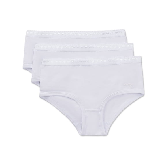MeMoi 3 Pair Pack Solid Briefs - Girls - Female, 4, White-White-White
