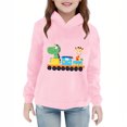 thumbnail image 2 of fnnxnal Toddler 3T Pink Kids Hoodie - Dinosaur & Giraffe on Train Print, 100% Polyester Machine Washable, Durable for 2-8 Years Casual/Play, 2 of 5