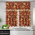 thumbnail image 4 of Maple Leaf Kitchen Window Curtains Valance and Tier Set, 3 Piece Set Rod Pocket Short Curtains, Fall Window Treatment for Bathroom Living Room Bedroom, Easy to Install, 4 of 5