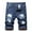 Dark Blue, variant on WREESH Men's Denim Shorts Washed Ripped Jeans Shorts Casual Zipper Middle Waist Pockets Denim Shorts Loose Short Pants Light Blue