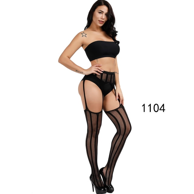 Tirantes jacquard, medias de red, mamelucos sexys, medias sexys, medias de red anticaída, encaje transparente ultrafino (3 piezas 1104) ShuxiuWang 8390612211966