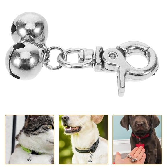SEWOART 2Pcs Crafted Stainless Steel Pet Collar Bells Loud Clear Sound for Dog and Cat