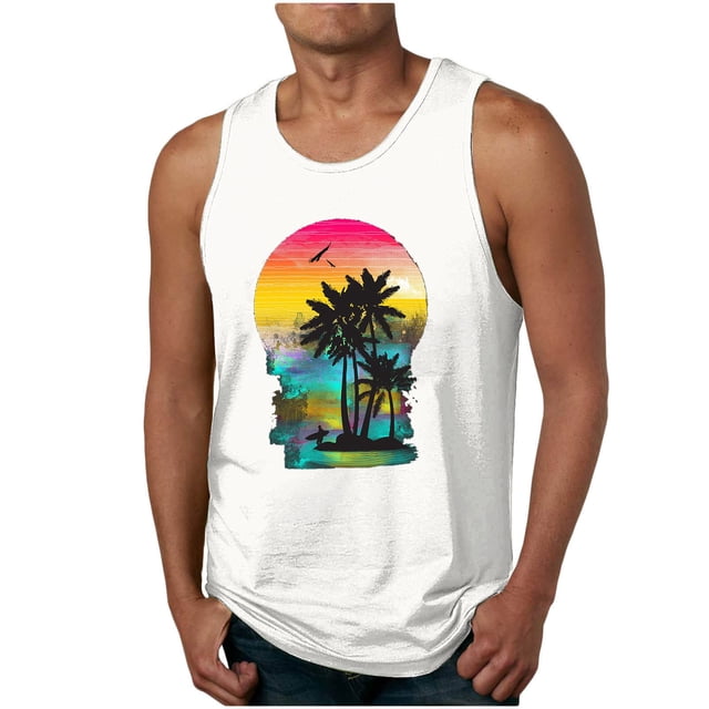 Cameland Nouveau Débardeur Sport à Col Rond pour Homme, Mode Décontractée d'Été, Camisole à Imprimé Floral
