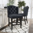 thumbnail image 3 of Furniture of America Freiden Tufted Nailhead Fabric Gray Counter Height Chairs (Set of 2), 3 of 6