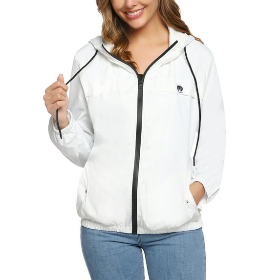 Purcoar Raincoat Women Lightweight Waterproof Rain Jackets Outdoor Hooded Windbreaker XS-XXL