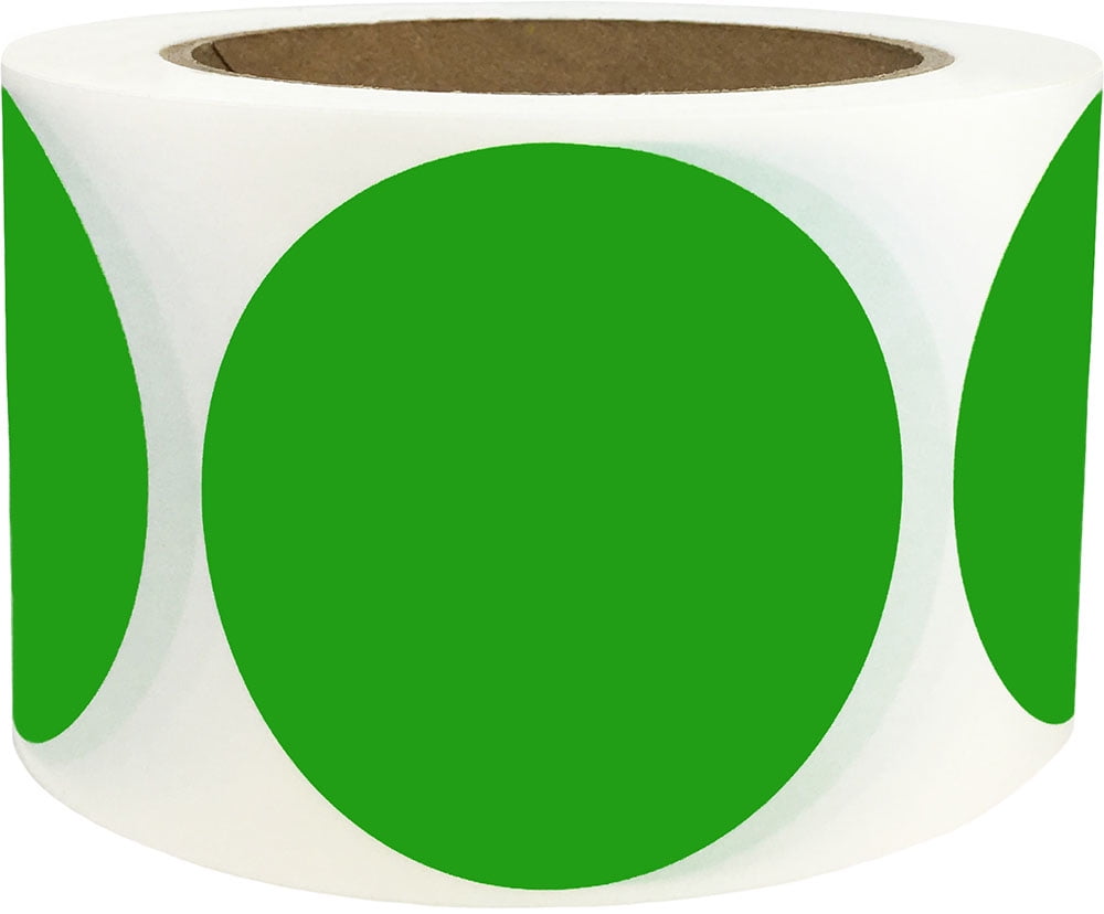 Light Green Circle Dot Stickers 2.5" Inches Round 500 Pack