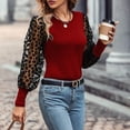 thumbnail image 5 of JINMGG Fall Long Sleeve Shirts for Women, Womens Summer Fall Tops 2024 Women's Lace Sleeve Color Matching Slim Top, 5 of 6