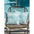 thumbnail image 3 of Outdoor Pillows Waterproof, Teal Coastal Palm Leaves Throw Pillows with Inserts Included, Summer Botanical Tropical Indoor Outdoor Decorative Lumbar Pillow for Bed/Couch/Patio 16"x16", 2Pcs, 3 of 8