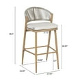 thumbnail image 3 of Amara Modern Outdoor Patio Barstools, Aluminum Frame, Scallop-Shaped Backrest, Maple, Set of 4, 3 of 10