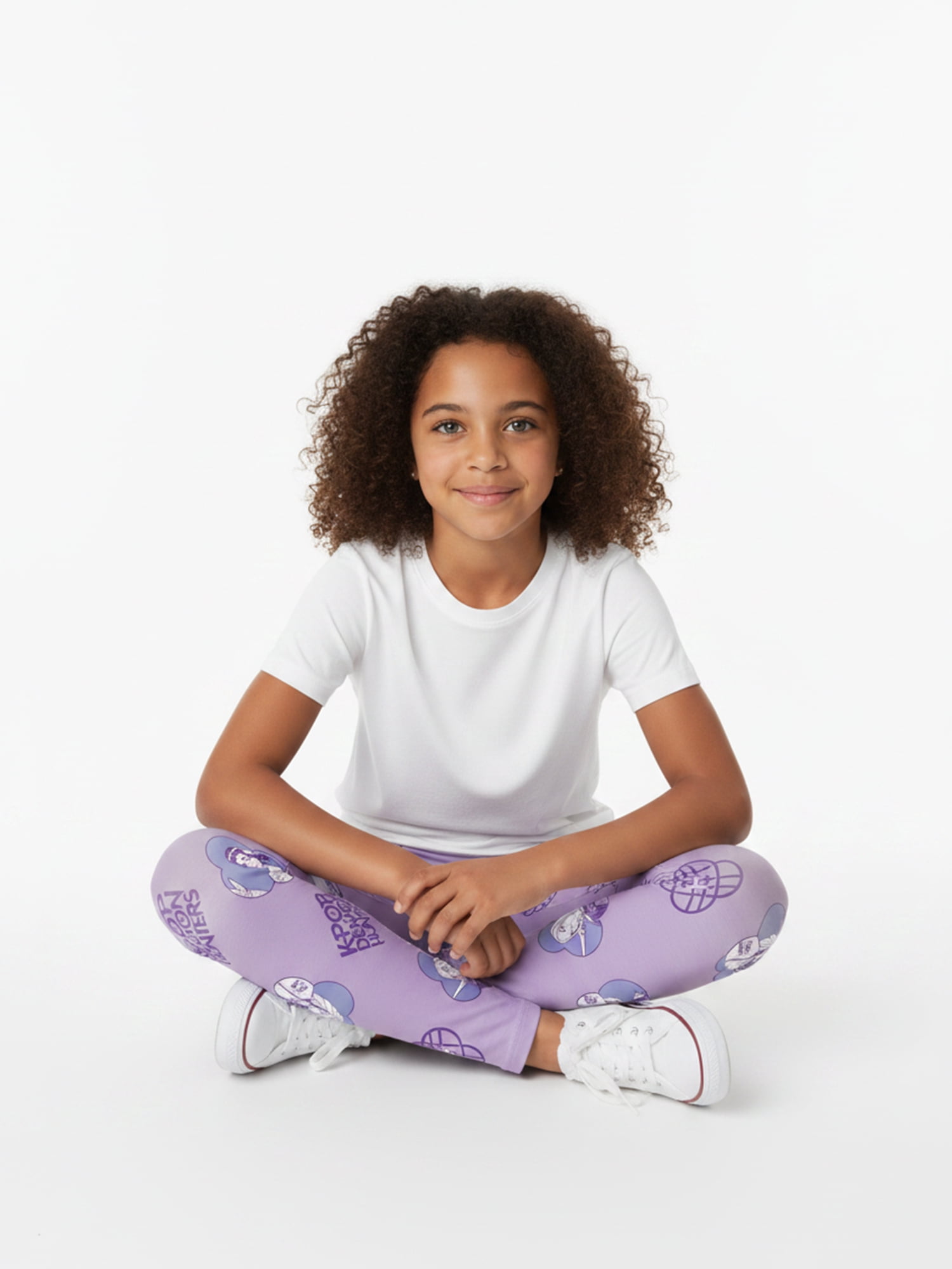 KPop Demon Hunters Girls' Huntrix Icon Graphic Leggings, Sizes 4-16