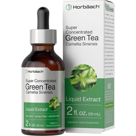 Green Tea Liquid Extract | 2 fl oz | Vegetarian & Alcohol Free for Men and Women | by Horbaach