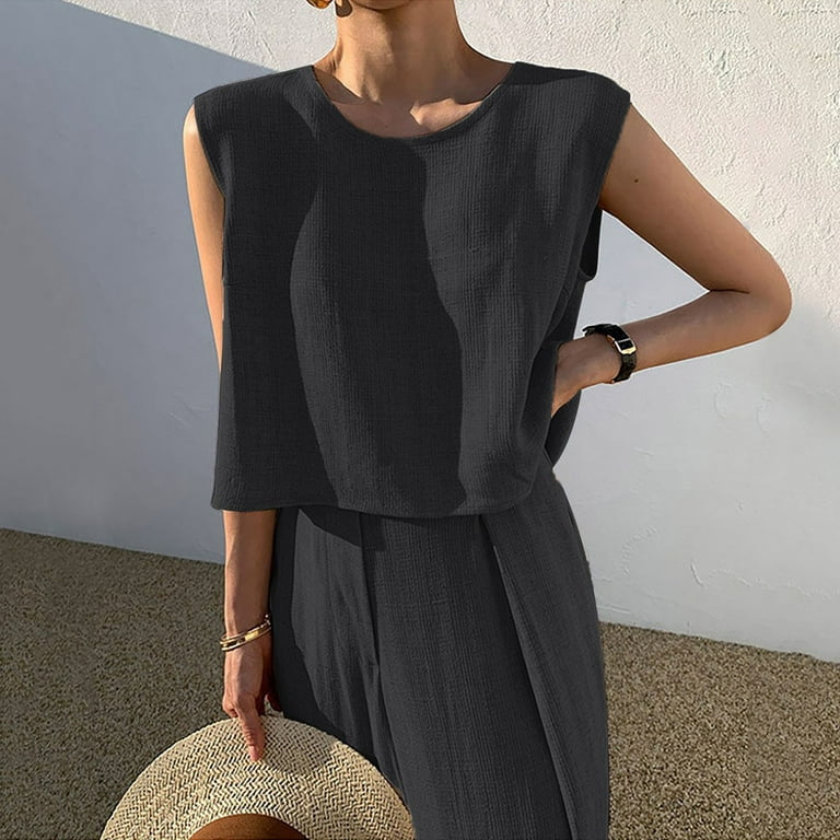 Black Sleeveless Linen Dress 4241 Black Sleeveless Linen Dress 4241