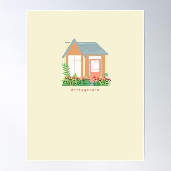 The Cottagecore Cottage Poster Wall Art, Modern Wall Decor For Living Room Bedroom, 8x12 UNFRAMED