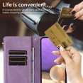 thumbnail image 6 of Dteck for Samsung Galaxy A53 5G Case, Samsung A53 5G Wallet Case with 9 Card Slots, PU Leather Magnetic Flip Zipper Purse Wristlet Strap Crossbody Lanyard Kickstand Phone Case,Purple, 6 of 9