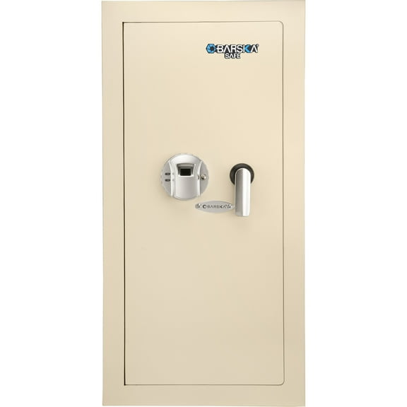 Newboti Furniture 0.82 Cubic Ft Left Open Beige Biometric Wall Safe 16641
