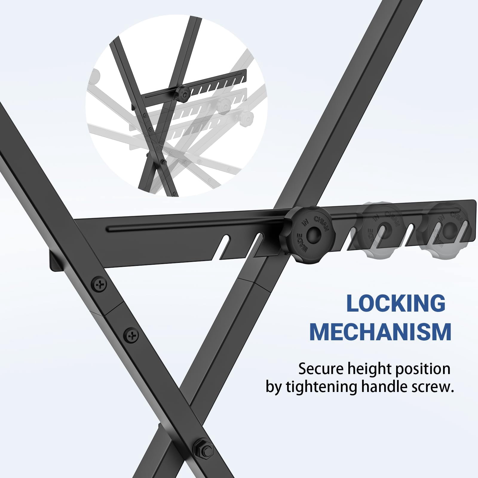 Keyboard Stand - Digital Piano  Single X Style Black (capacity: 100 Lb)