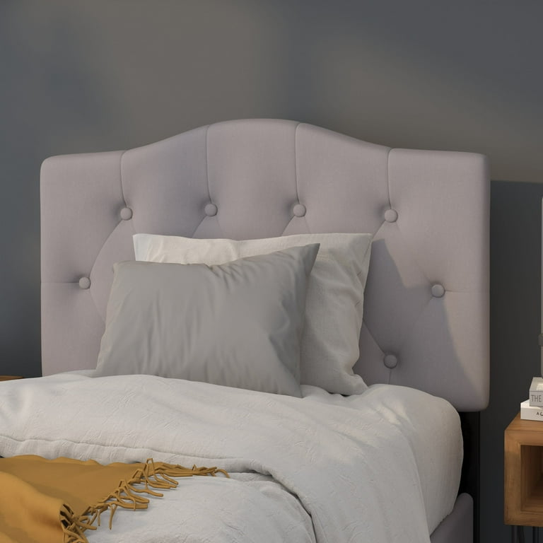 Free Shipping Flash Furniture Cambridge Tufted Upholstered Twin Size Headboard in Light Gray Fabric Walmart