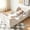 White, variant on Toddler Bed, Toddler Floor Bed – Low-to-Ground Design with Detachable Guard Rails, Soft Upholstered Transition Bed, Standard Crib Size for kids Ages 1–6 (Pink)