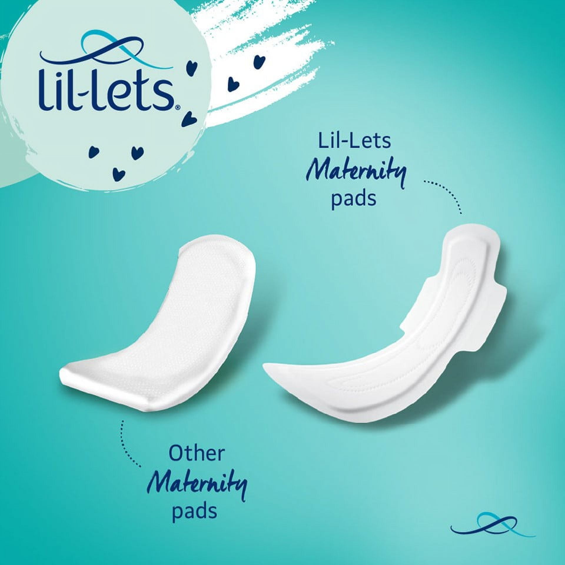 Lil-Lets Maternity Maxi Pads with Wings, Fragrance Free Mega Pack, 10 Pads,  3 Packs (30 Count) 