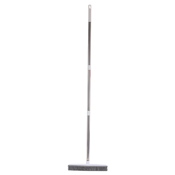 ACDANC Rubber Broom Carpet Rake with Squeegee Long Handle for Pet Hair Fur Remover Broom for Fluff Carpet Hardwood Floor No Scratch