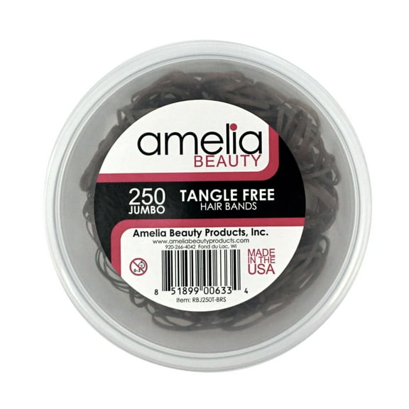 250, Brown, Tangle Free, Jumbo, Bands for Pony Tails and Braids