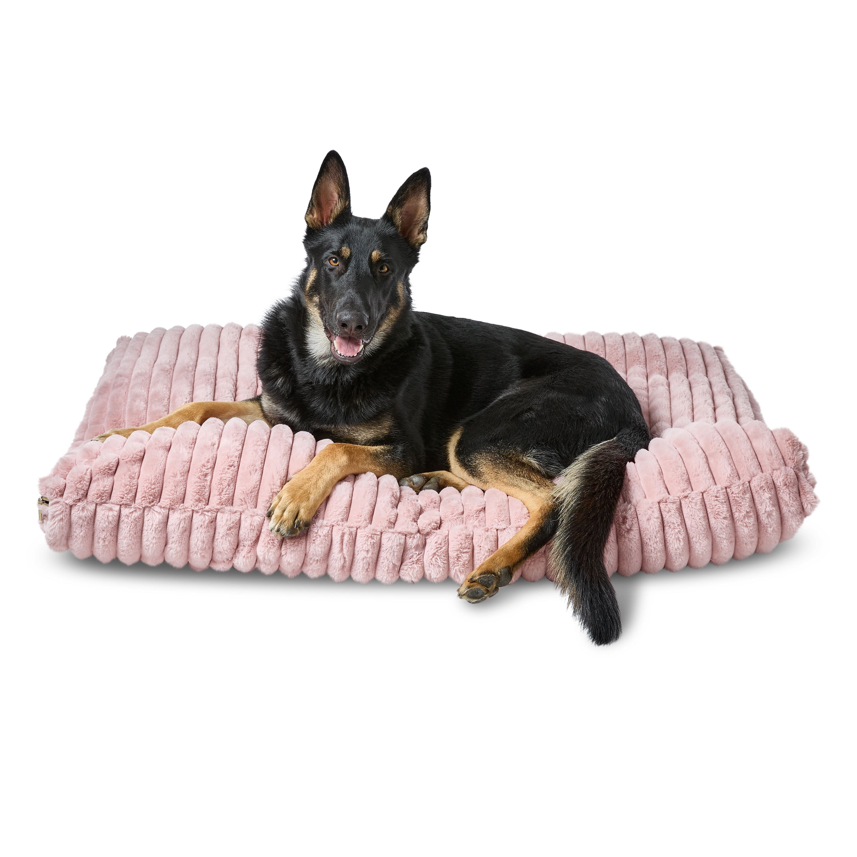 Vibrant Life Extra Large Ribbed Orthopedic Dog Bed, Pink, 48" x 35"