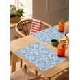 thumbnail image 4 of Spring Flowers Placemats Set of 6 Retro White Floral Blue Retro Texture Heat Insulation Washable Place Mats, Rustic Non-Slip Table Mats for Dining Table Party Kitchen Decor,13x19 Inch, 4 of 4