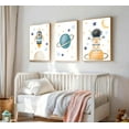 thumbnail image 3 of Space Canvas Wall Art Astronaut Poster Prints Fun Planet Drawing Rocket and Spaceship Image, Kids' Room Wall Decor for Kids' Rooms and Bedrooms, 3 of 6
