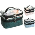 thumbnail image 3 of Toiletry Bag Large Capacity Clear Double Layer Cosmetic Bag Travel Makeup Bag, 3 of 10