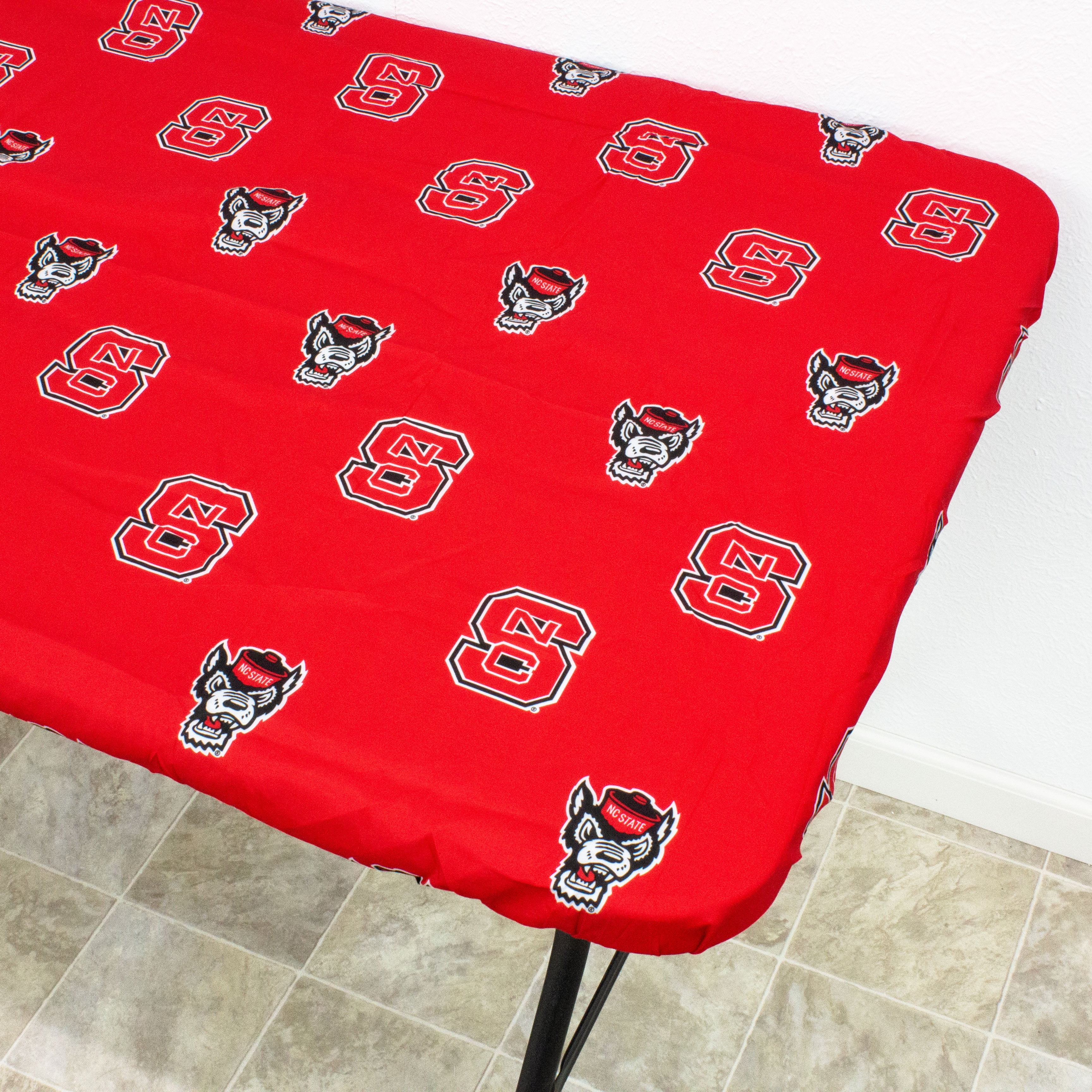 College Covers North Carolina State Wolfpack Tailgate Fitted Tablecloth, 72" x 30", 6 ft Table Cover