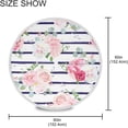 thumbnail image 3 of Coolnut 60" Floral Stripes Outdoor Round Tablecloth, Waterproof Stain-Resistant Non-Slip Circular Tablecloth with Umbrella Hole and Zipper for Tabletop Backyard Party BBQ Decor, 3 of 7