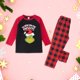 thumbnail image 4 of Pijamas Navideñas Traje de pantalón largo negro con estampado de dibujos animados estilo casual familiar de Navidad Kuymtek Negro*2 años*niño Única para Unisex, 4 of 6