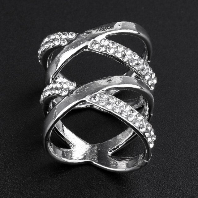 Mujeres Rhinestone ahueca hacia fuera bufanda Clip hebilla Metal broche Pin joyería- Plata Hugo Hebilla de bufanda para las mujeres
