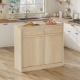 thumbnail image 6 of FOLDLIFE Double Trash Cabinet Tilt Out,Freestanding Trash Can Cabinet with 20 Gallon Storage,Hidden Pet-Proof Garbage Bin Cabinet Laundry Hamper for Kitchen,Dining Room,Living Room,Natural, 6 of 7