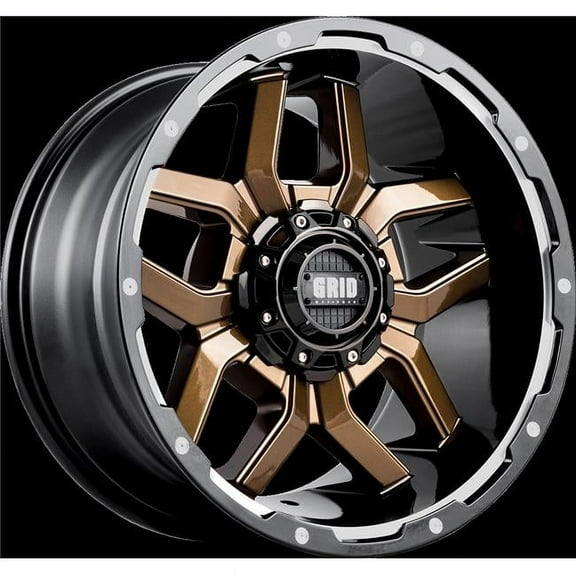 12155R21 20 x 10 in. GD10 Wheel with Black Lip, Gloss Bronze