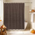 thumbnail image 5 of Brown Buffalo Plaid Shower Curtain Set - Small 36" x 72" Washable Bathtub Curtain with 12 Hooks, Vintage Farmhouse Checkered Waterproof Fabric Stall Shower Curtains for Bathroom/Bathtub Décor, 5 of 8