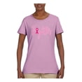 thumbnail image 2 of Wild Bobby, Fighter Breast Cancer Survivor, Breast Cancer Awareness, Women Graphic Tee, Light Pink, Medium, 2 of 4