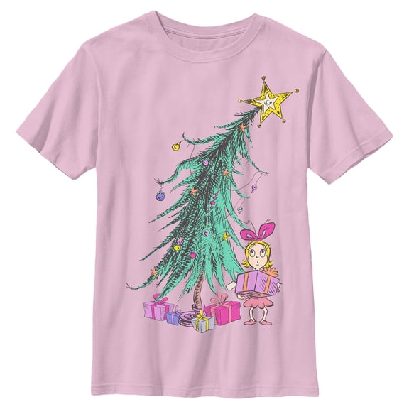 Girls Dr. Seuss Cindy Lou Who Big Christmas Tree T Shirt