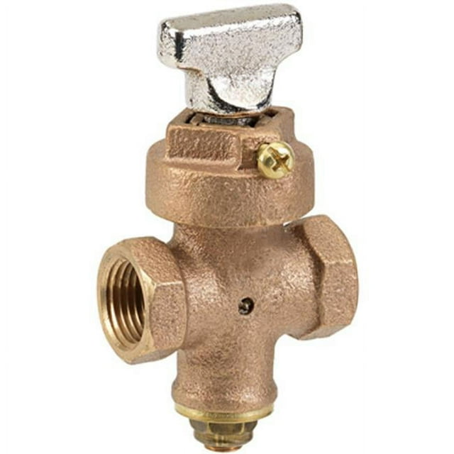 Homewerks 225-2-34-34 Threaded Ground Key Stop And Drain Valve- Bronze - 0.75 in.
