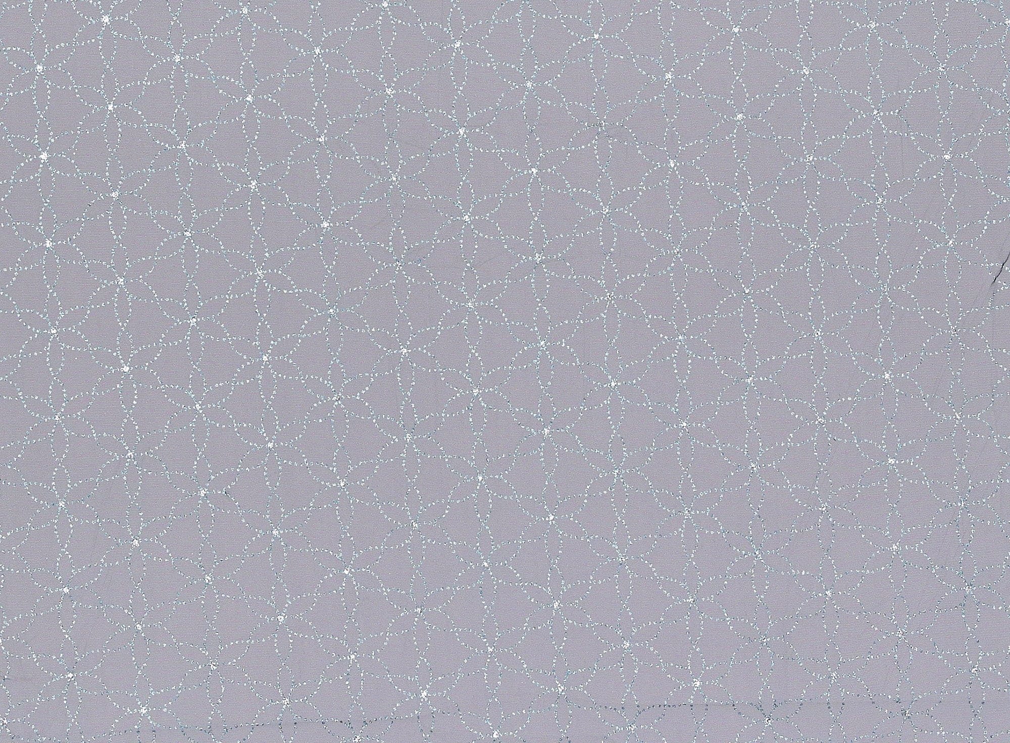 Zelouf Flower Glitter Pattern W/hologram On Tulle  , Sewing, DIY, Crafts Fabric by the Yard, Black/blue, 3 Yard