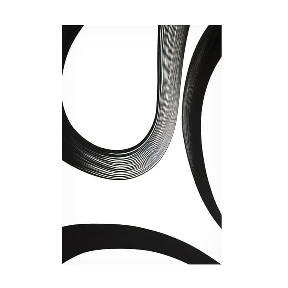 Canvas Wall Art - Ray Heere 'Black White Bold Strokes 23' Wall Art for Living Room, Bedroom, or Office Décor by Trademark Fine Art - 12 x 19 Inches