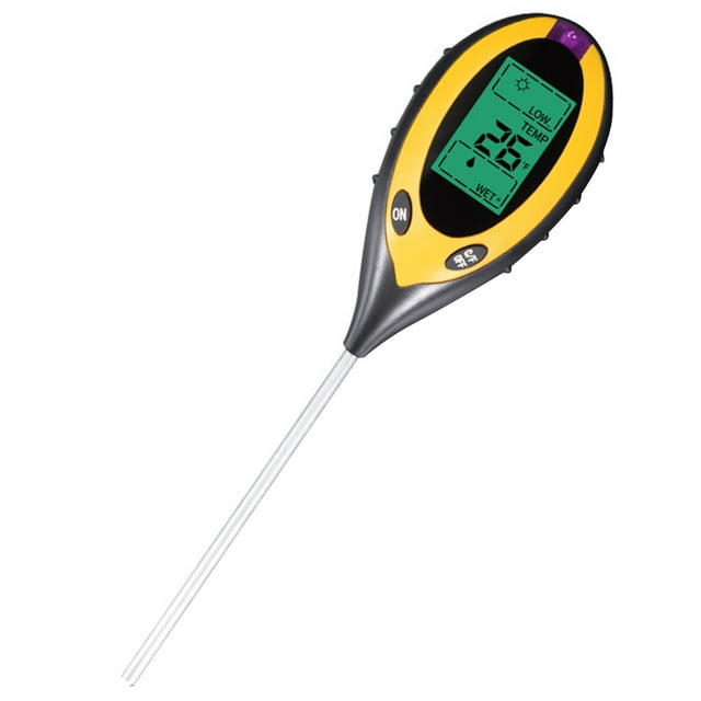 Yeacher 4-in-1 Soil Test PH Meter Light Temperature Tester Garden Plant Flowers Soil Monitor Tool Multi-Functional Bonsai PH Analyzer for Garden Lawn Farm Indoor Outdoor No Battery Needed