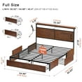 thumbnail image 6 of GUNAITO Full Size Bed Frame with Headboard and 4 Storage Drawers LED Bed Frame with USB Ports & Outlets Rustic Brown, 6 of 9