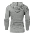 thumbnail image 1 of Fankiway Men Winter Drawstring Vintage Leather Patchwork Long Sleeve Hooded tops Blouses, 1 of 5