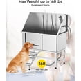 thumbnail image 4 of Rugerasy 50 inch Stainless Steel Dog Bathing Station, Dog Grooming Tub, with Stairs, Floor Grate & Faucet for Dog Bathtub for Large, Medium & Small Pets, 4 of 7