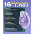 thumbnail image 5 of Venus   MMO Gaming , 16,000 DPI Optical Sensor, Wired/ Dual Modes, 16M Chroma  Lighting, 16 Programmable Buttons,  Design, Up to 70H, Purple, 5 of 6