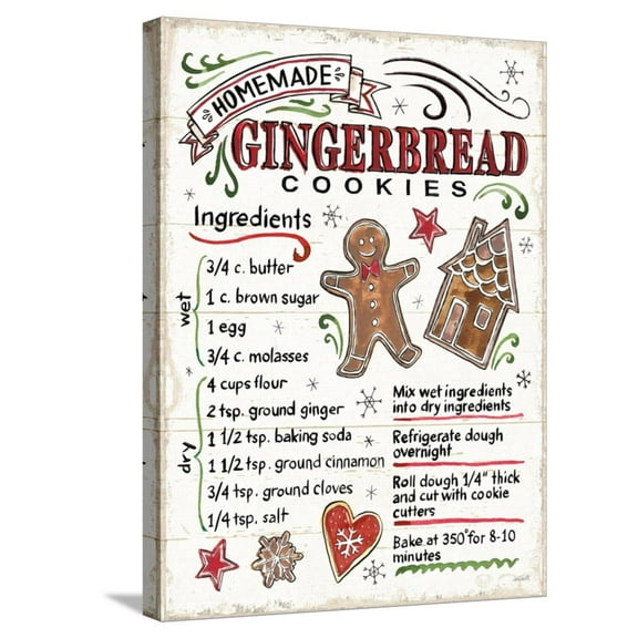 Art.com Christmas Treats VI Stretched Canvas Print Wall Art by Anne Tavoletti, 18" x 24"