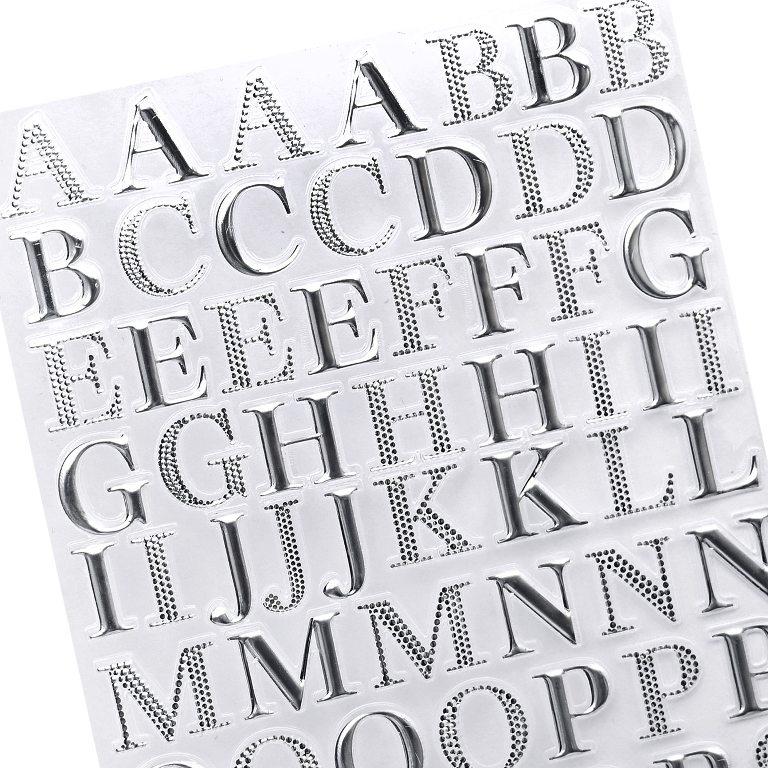 Hello Hobby Silver Foil Alphabet Stickers, 86 Count