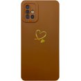 thumbnail image 2 of for Galaxy A51 4G Case(Not fit 5G),Cute Bling Side&Back Plated Love Heart with Anti-Fall Lens Camera Cover Protection Soft Shockproof Anti-Fingerprint Case for Samsung Galaxy A51 6.5" - Brown, 2 of 8