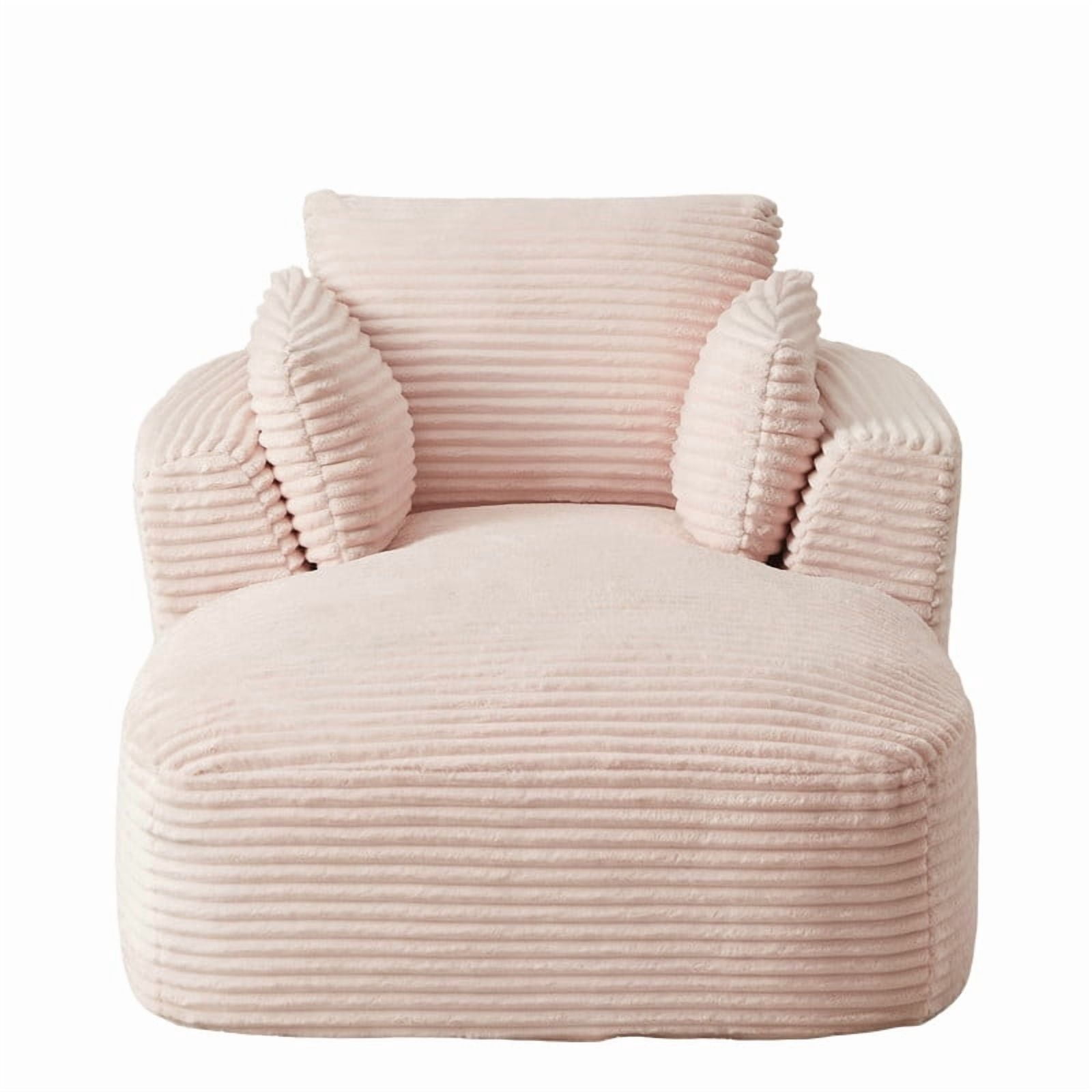 Modern Oversized Corduroy Chaise Lounge Chair, Corduroy Upholstered Modern Sleeper Sofa Lounger Chair for Living Room/Dorm/Apartment, 45.3''x64.6''